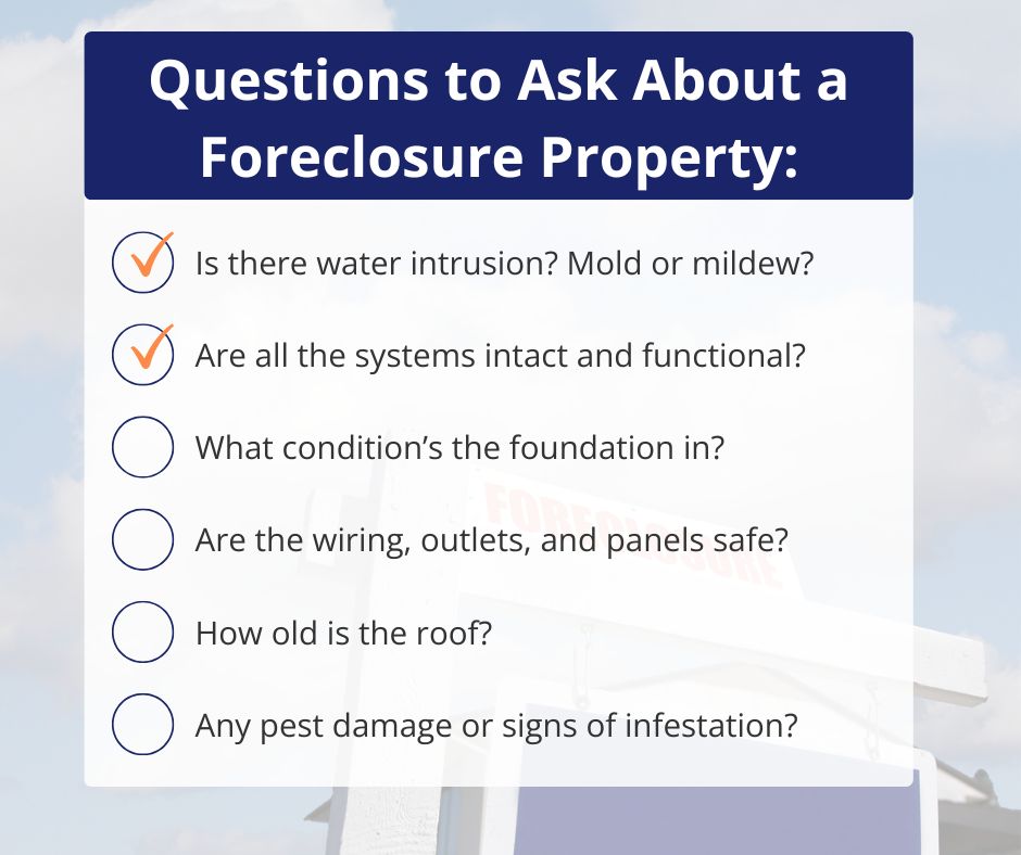 checklist of questions to ask before you buy a foreclosure