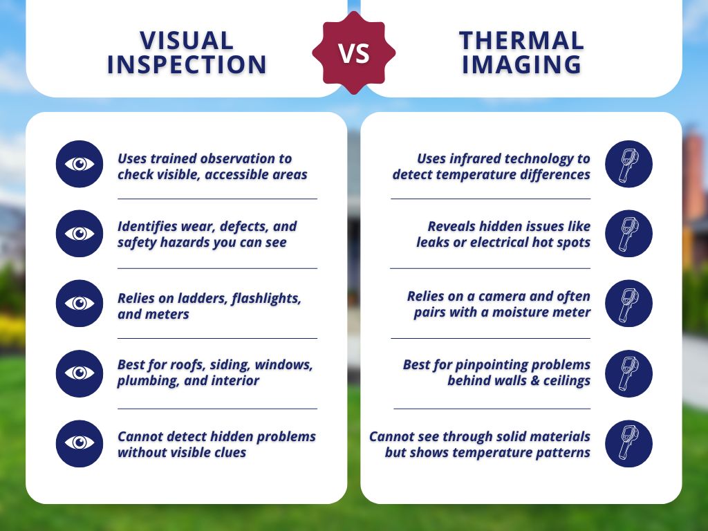 comparison visual vs thermal inspection
