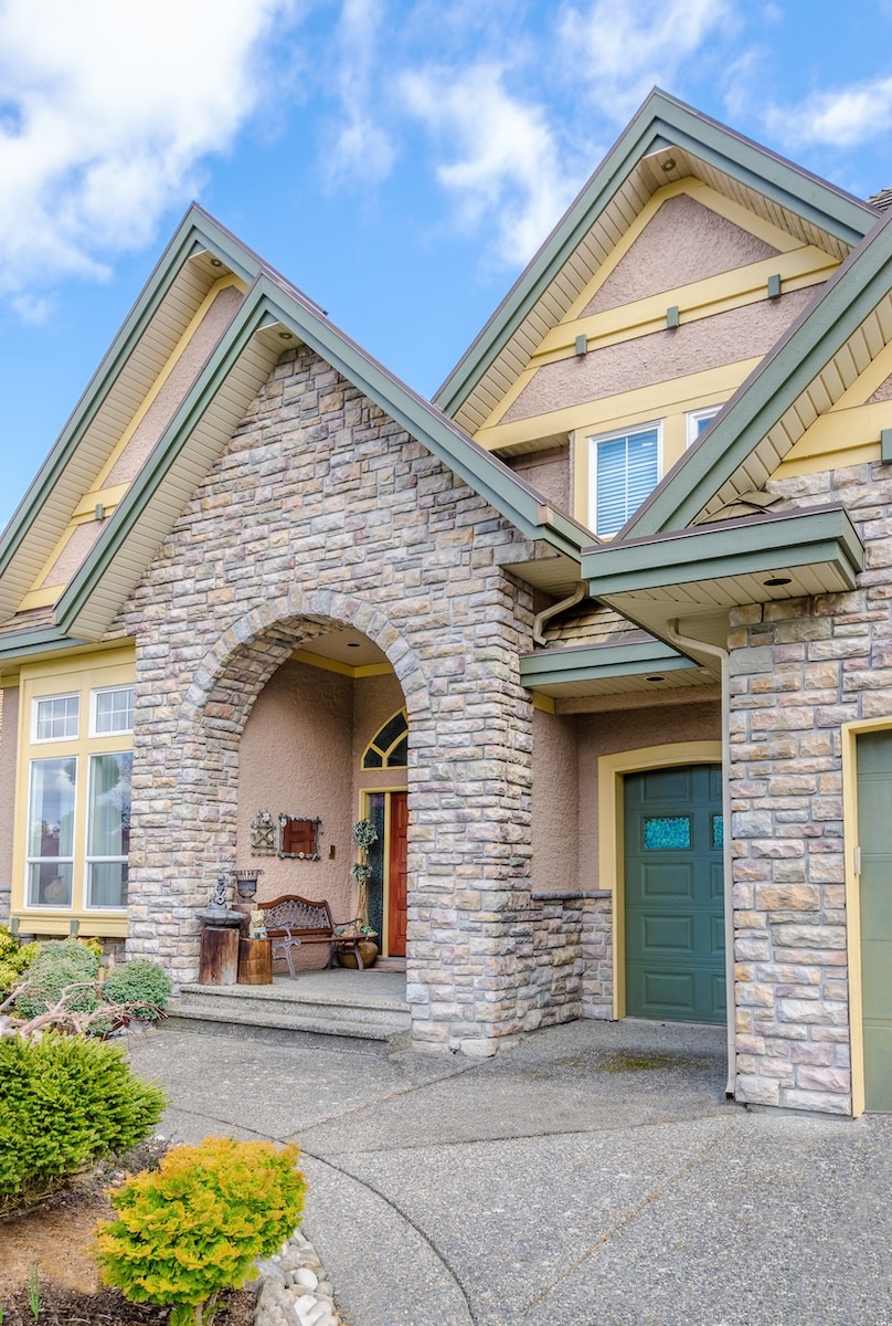 Front exterior of a modern two-story craftsman home, pictured for a home inspection in Davidson, NC.