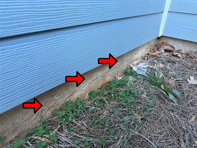 Horizontal cracking along the slab edge behind the AC units at Home C