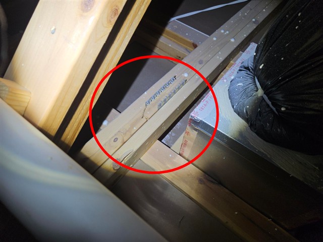 Truss repair in the attic of Home B
