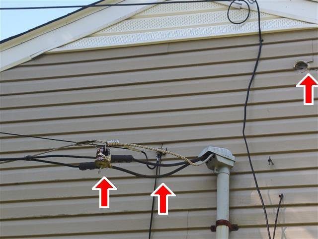 Home I: service wires hanging lower than 12 feet off the ground