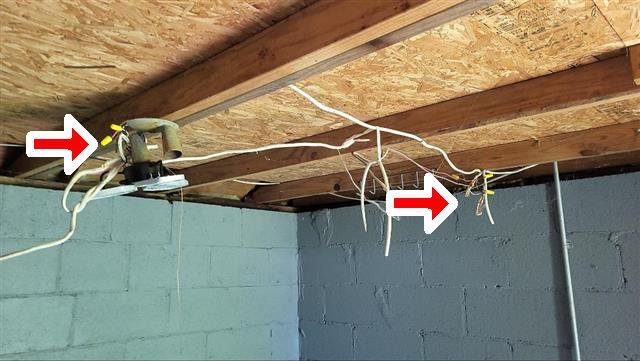 Home I: an extension cord used as permanent wiring