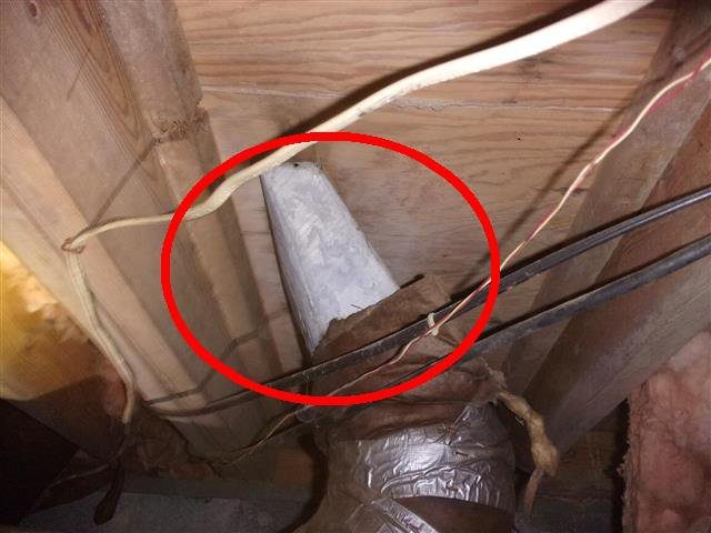 Home J: uninsulated supply boots sweating in the crawl space