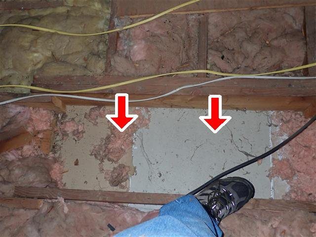 Home G: missing attic insulation