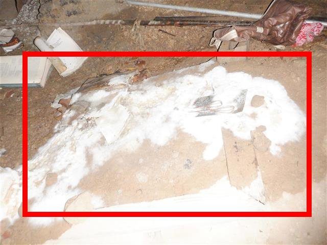 Home C: microbial growth on the crawl space framing