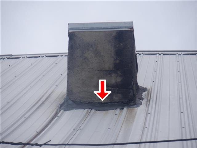 Home C: failed flashing around the chimney base