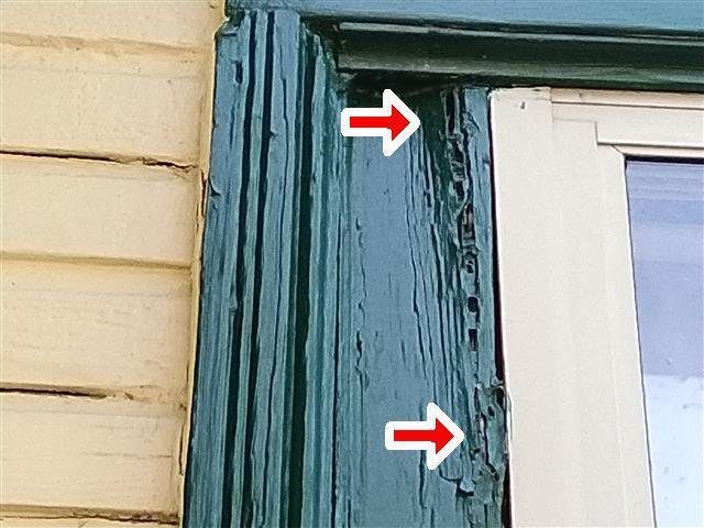 Home D: wood rot at an exterior window