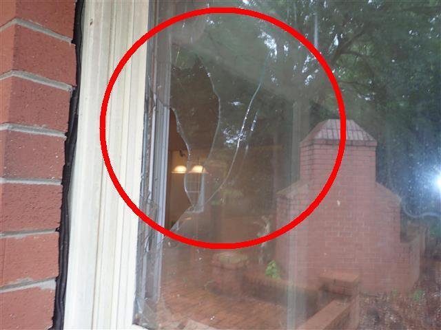 Home G: broken window glass
