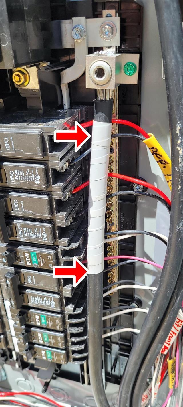 Brand New Doesn't Mean Problem-Free: A Gastonia New Construction Home Inspection 5 Service entrance conductors routed over branch wiring inside a new electrical panel